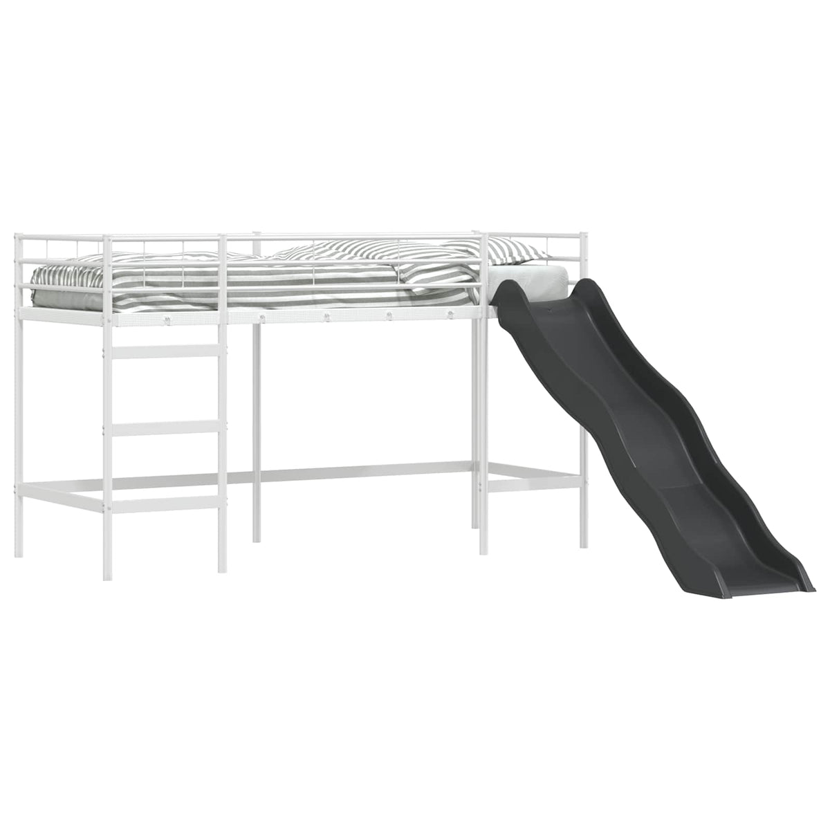 vidaXL Kids'Loft Bed Frame with Slide White and Anthracite 2