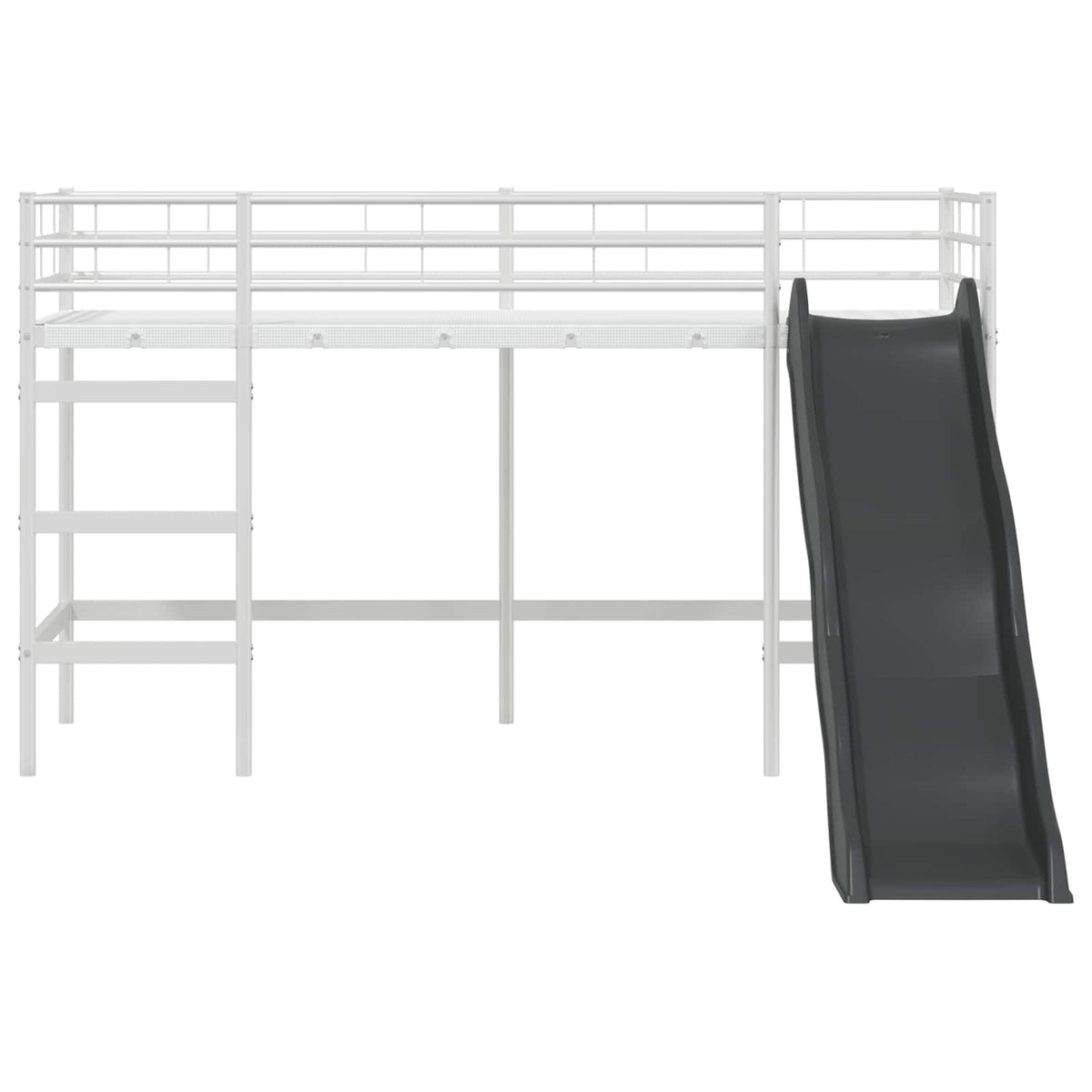 vidaXL Kids'Loft Bed Frame with Slide White and Anthracite 5