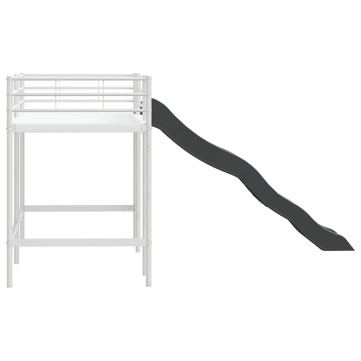 vidaXL Kids'Loft Bed Frame with Slide White and Anthracite 6