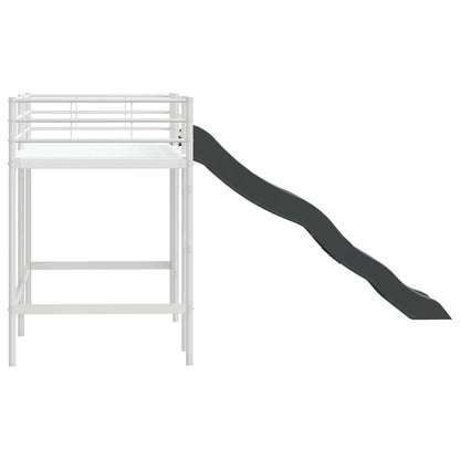 vidaXL Kids'Loft Bed Frame with Slide White and Anthracite 6