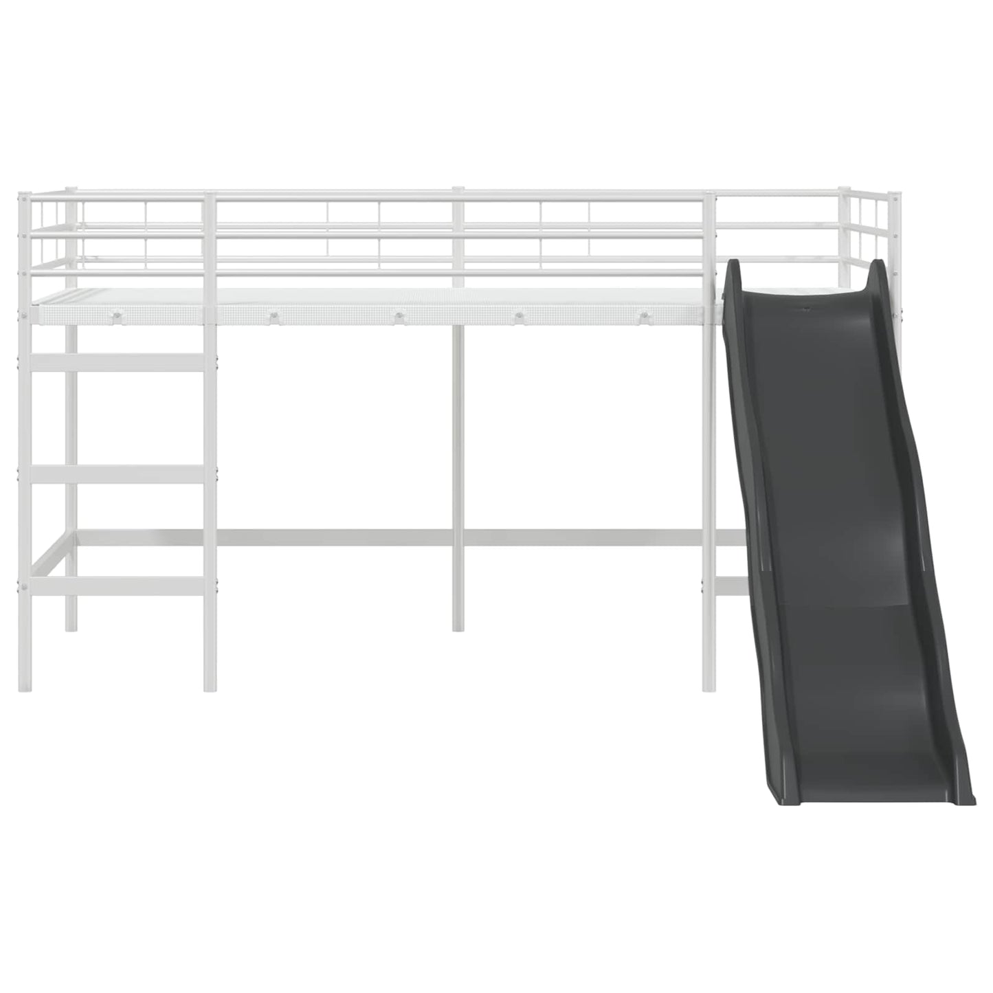vidaXL Kids'Loft Bed Frame with Slide Plain White and Anthracite 5