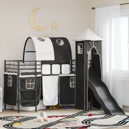 vidaXL Kids'Bunk Bed Frame Plain Black 75 x 190 cm Metal 1