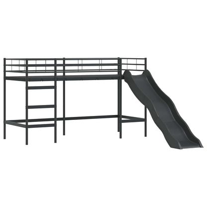 vidaXL Kids'Bunk Bed Frame Plain Black 75 x 190 cm Metal 5