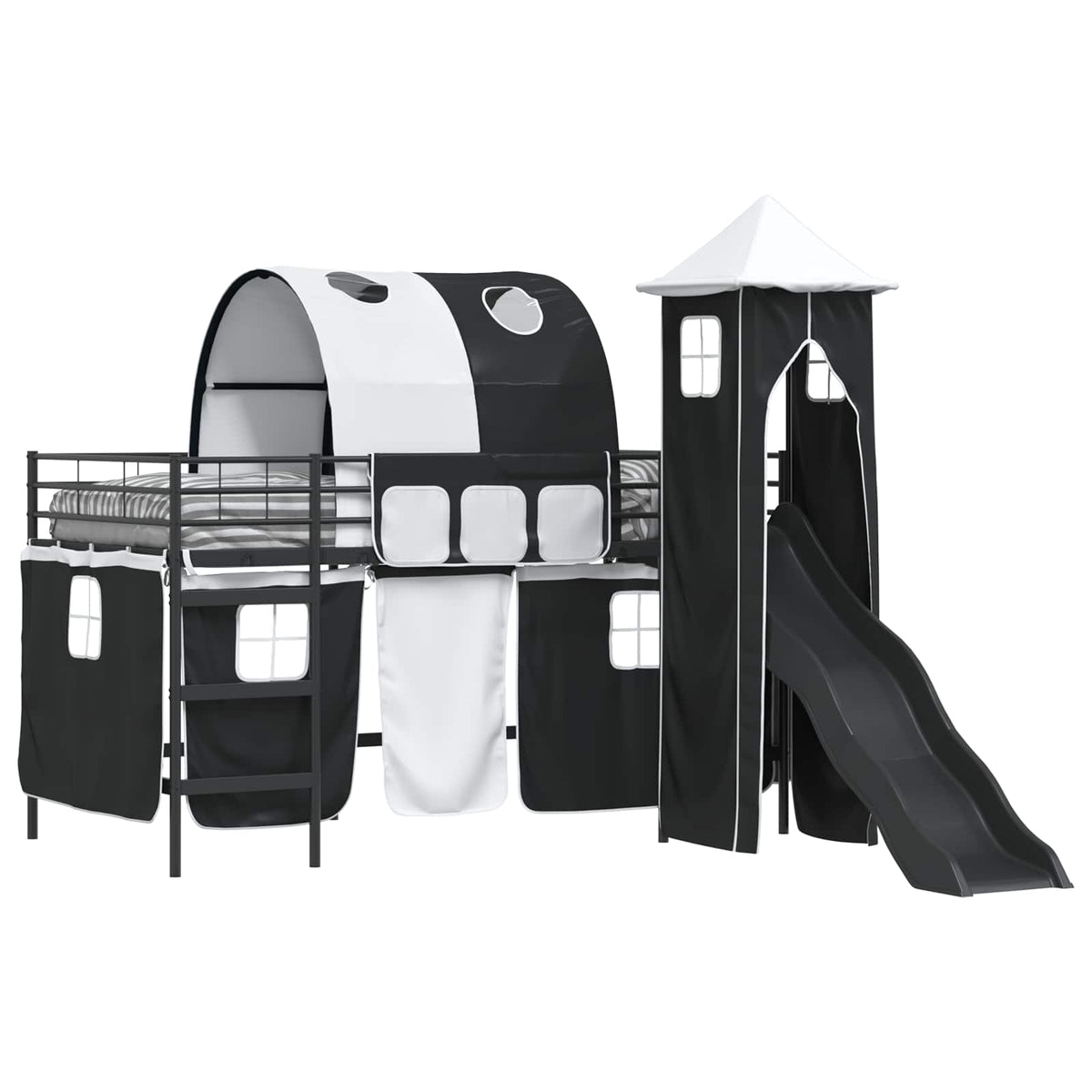 vidaXL Kids'Bunk Bed Frame Black 80 x 200 cm Metal 2