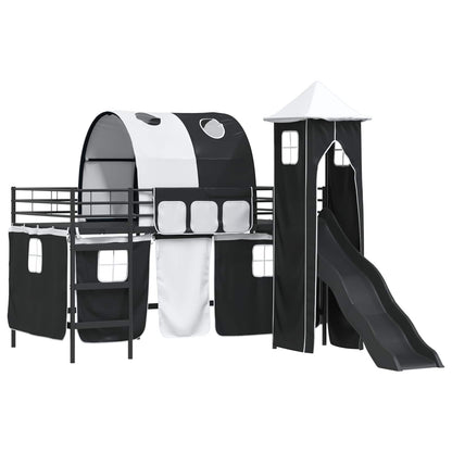 vidaXL Kids'Bunk Bed Frame Black 80 x 200 cm Metal 4