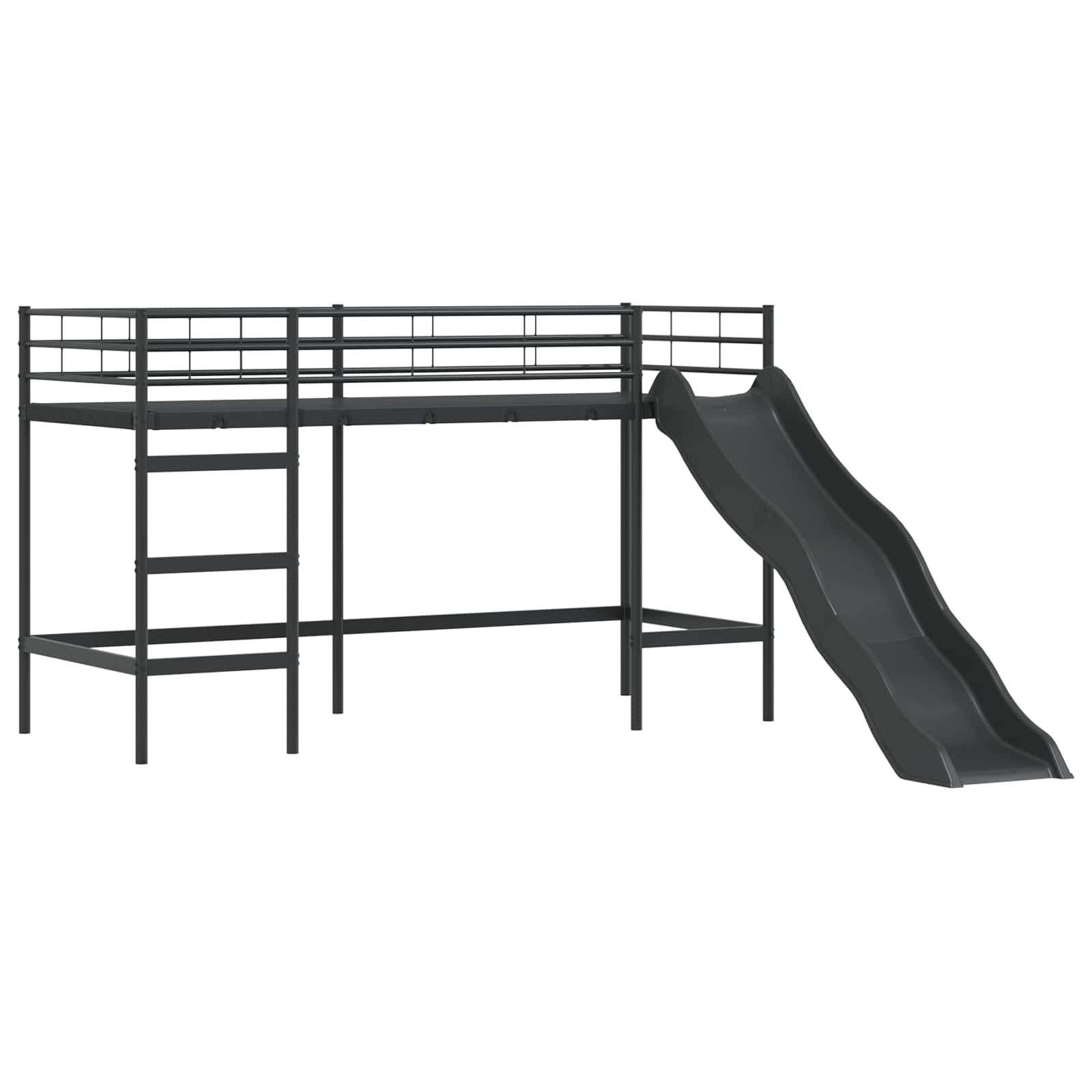 vidaXL Kids'Bunk Bed Frame Plain Black 90 x 190 cm Metal 5