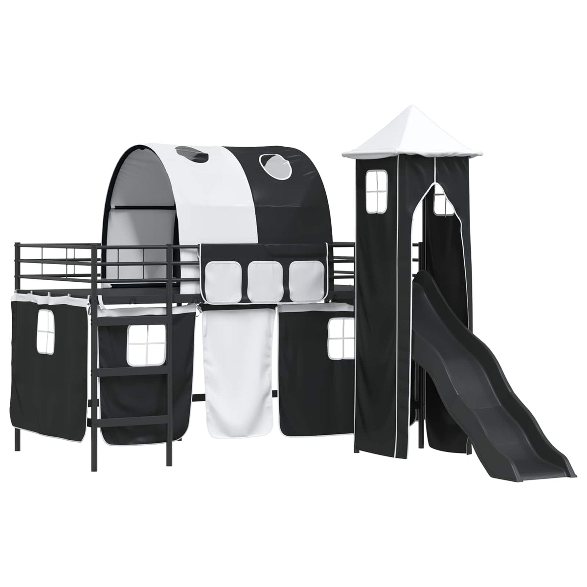 vidaXL Kids'Bunk Bed Frame Black 90 x 200 cm Metal 4