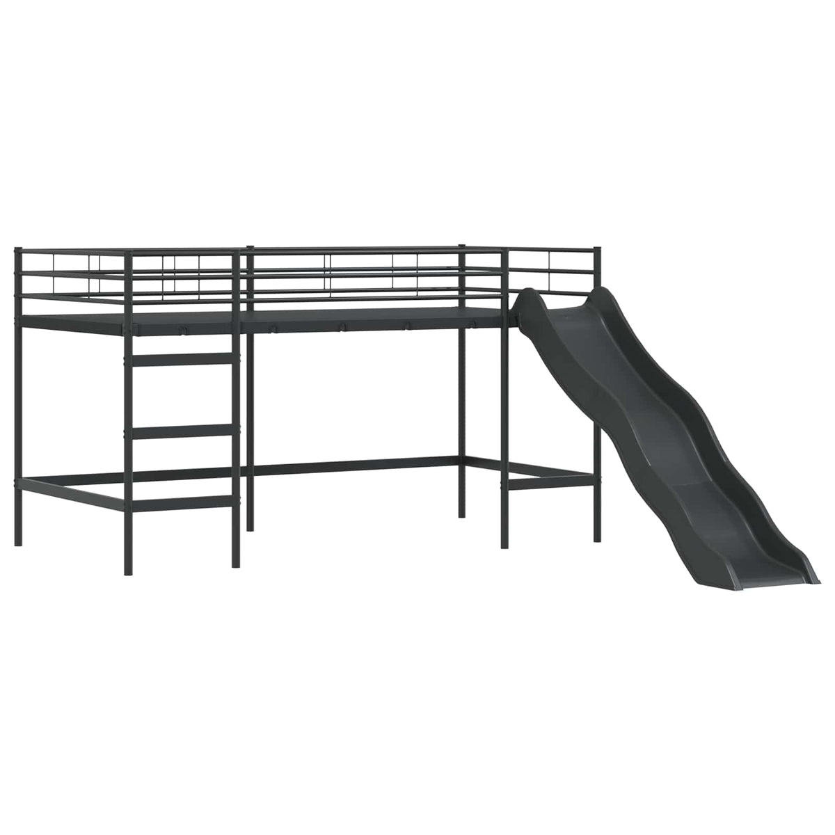 vidaXL Kids'Bunk Bed Frame Black 90 x 200 cm Metal 5