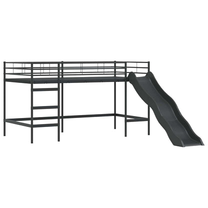 vidaXL Kids'Bunk Bed Frame Plain Black and Blue 90 x 200 cm Metal 5