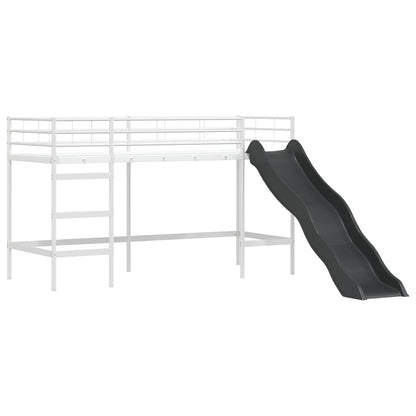 vidaXL Kids'Bunk Bed Frame Plain White and Black 90 x 190 cm Metal 5