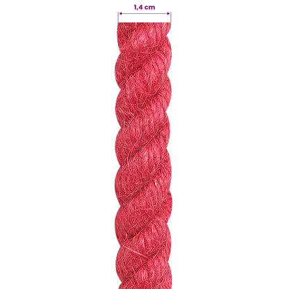 vidaXL Jute Rope 14 mm Red 100% Tossa jute 6