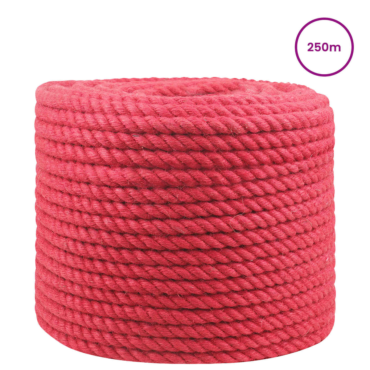 vidaXL Jute Rope 14 mm Red 100% Tossa jute 3