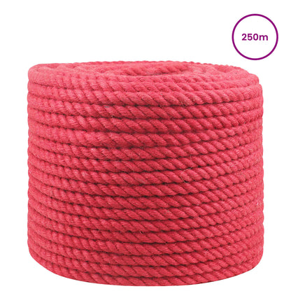vidaXL Jute Rope 14 mm Red 100% Tossa jute 3
