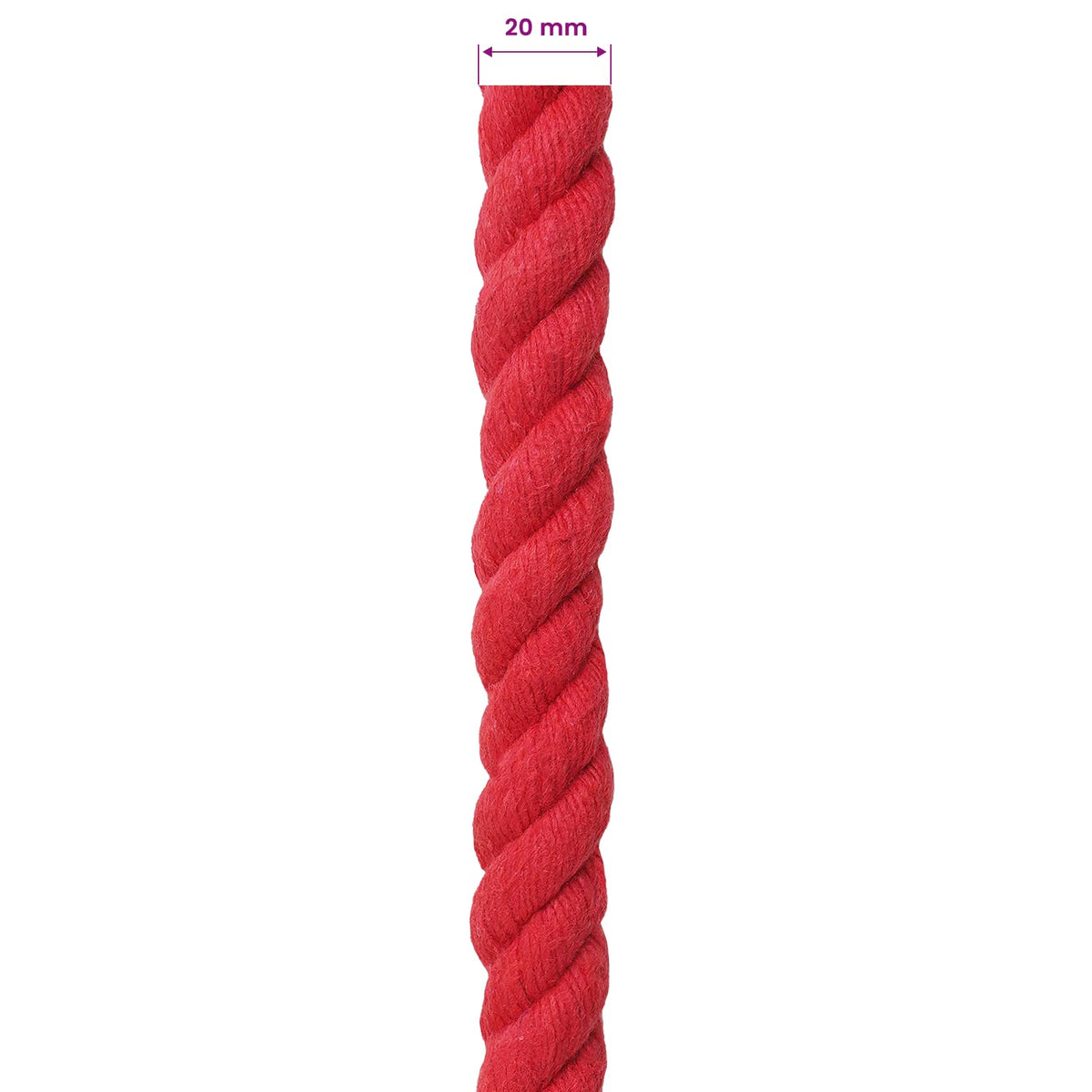 Cotton Rope 100% Cotton Red Length 25 m 20 mm