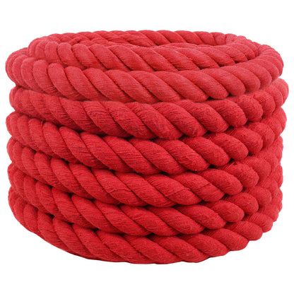 Cotton Rope 100% Cotton Red Length 10 m 36 mm