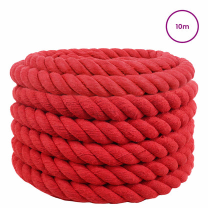 Cotton Rope 100% Cotton Red Length 10 m 36 mm