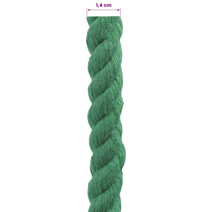 vidaXL Cotton Rope 14 mm 250 m Green 100% Cotton 6