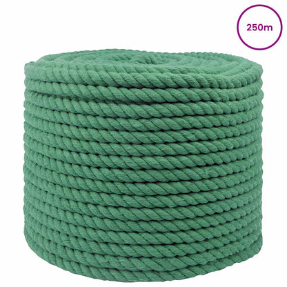 vidaXL Cotton Rope 14 mm 250 m Green 100% Cotton 3
