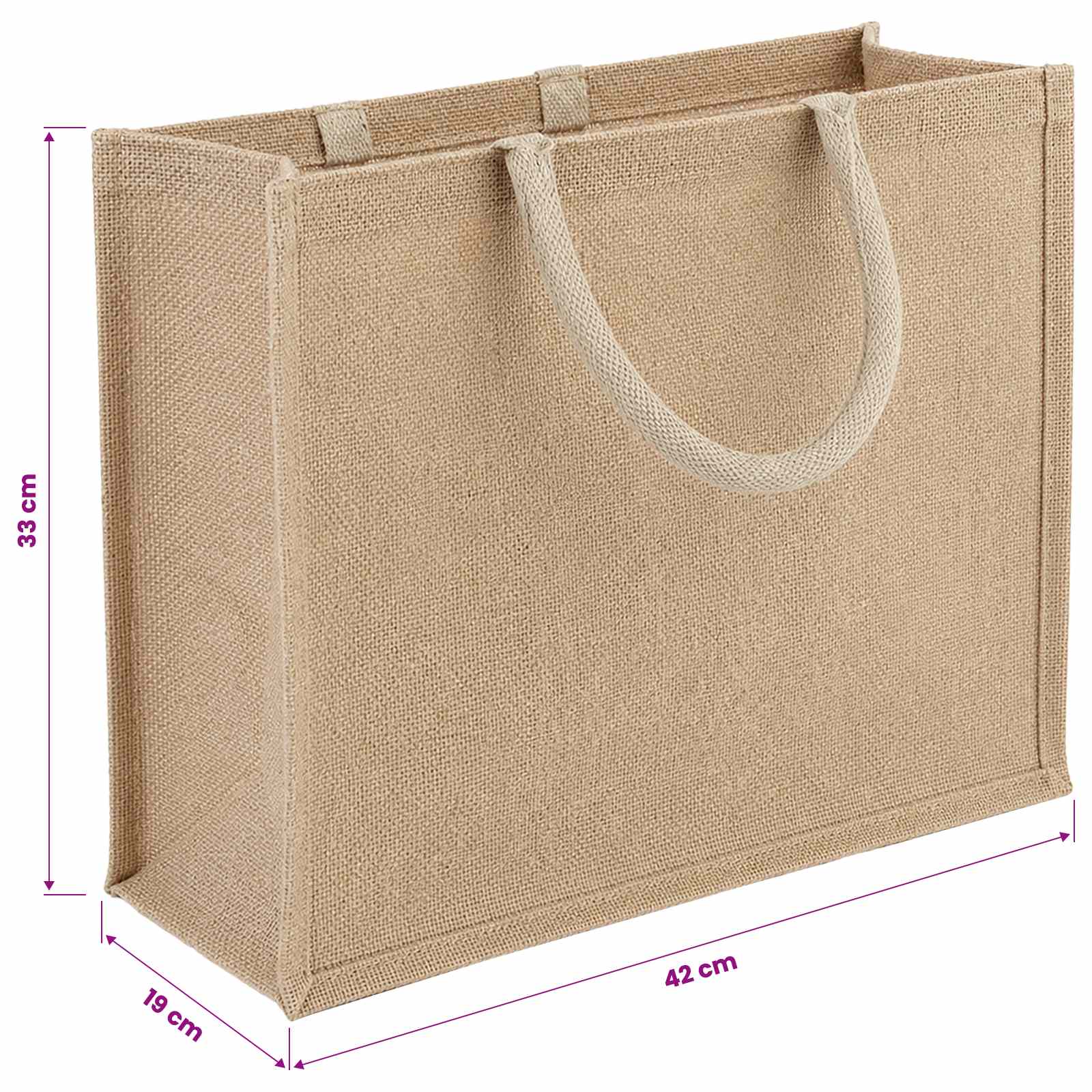 vidaXL Jute Handbags 50 Natural 42 x 33 x 19 cm 100% Tossa Jute 5