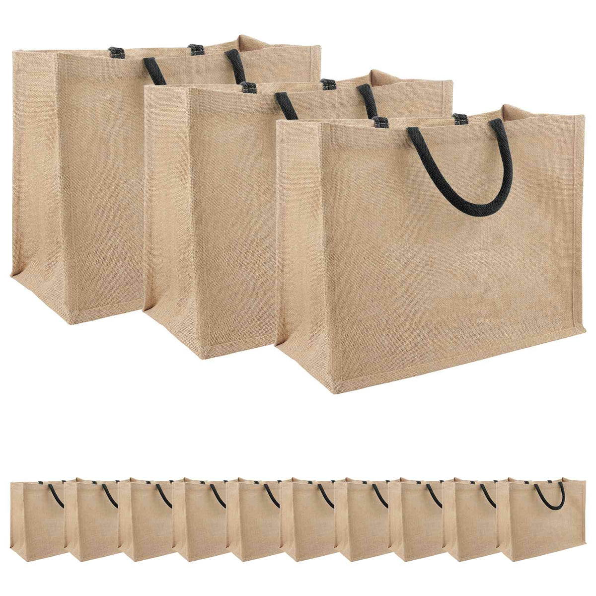 Jute Handbags 42 x 33 x 19 cm Width 42 cm Natural and black