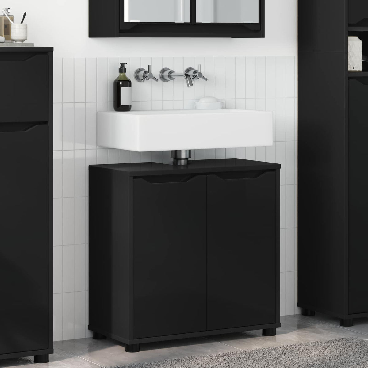 Bathroom Basin Cabinet 60 x 30 x 60 cm Black
