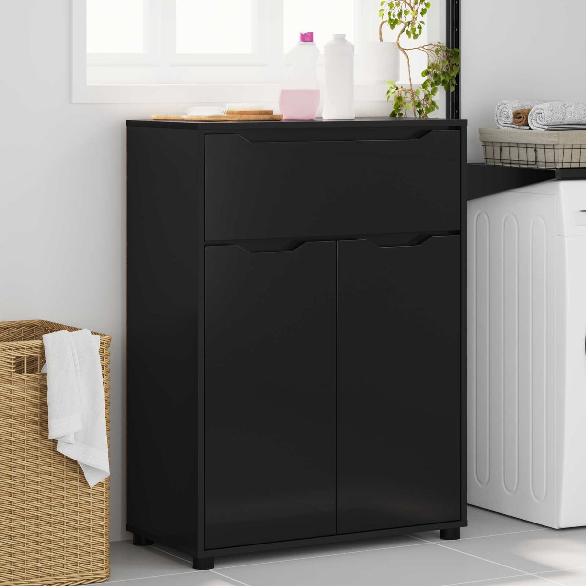 Bathroom Cabinet 72.5 x 36.5 x 100 cm Black