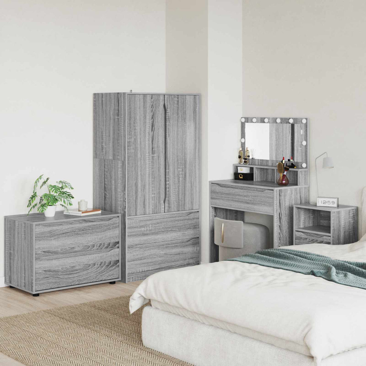 Storage Cabinet 80 x 48 x 57 cm Engineered Wood Grey sonoma