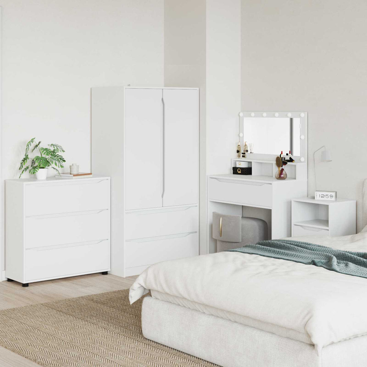 Storage Cabinet 80 x 31 x 81 cm Engineered Wood White