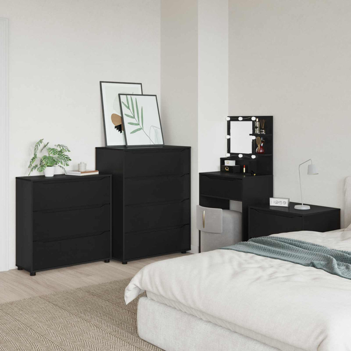 Storage Cabinet 80 x 31 x 81 cm Engineered Wood Black