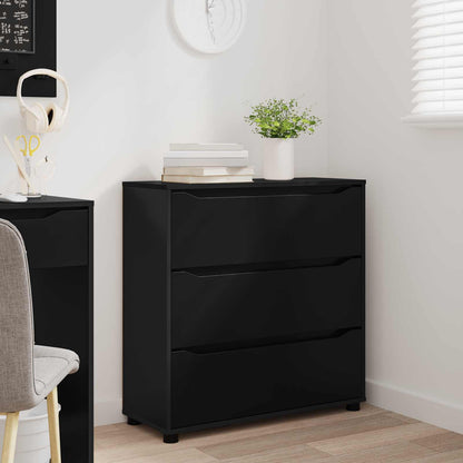 Storage Cabinet 80 x 31 x 81 cm Engineered Wood Black