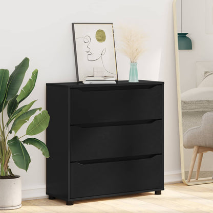 Storage Cabinet 80 x 31 x 81 cm Engineered Wood Black