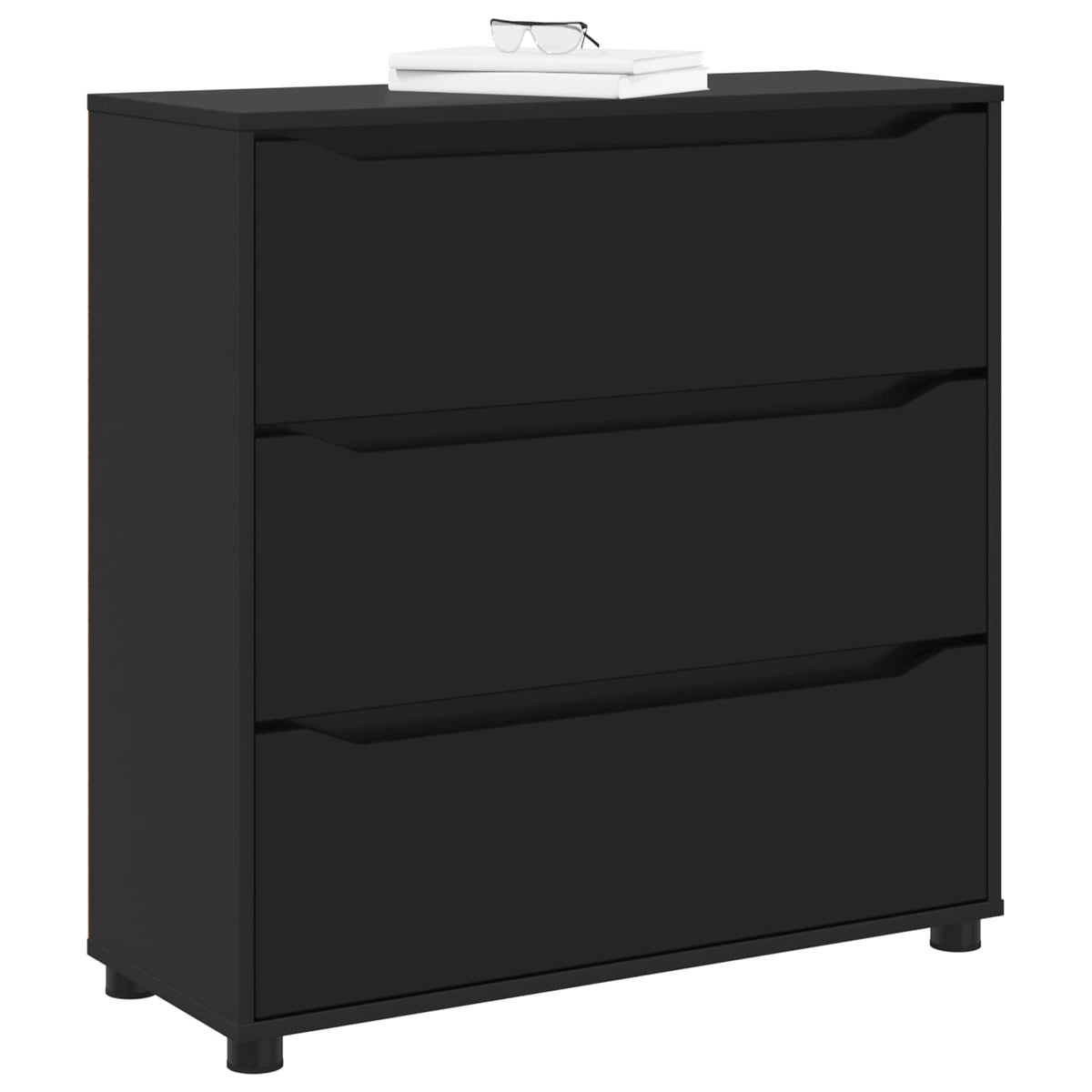 Storage Cabinet 80 x 31 x 81 cm Engineered Wood Black