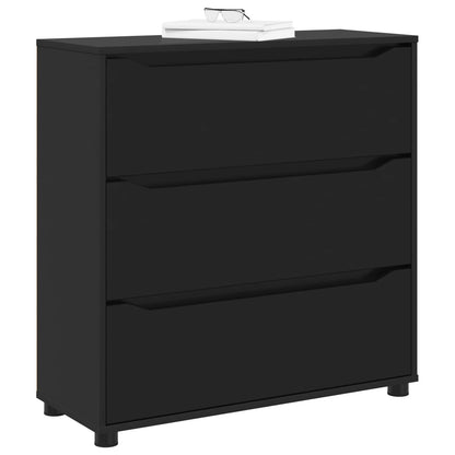 Storage Cabinet 80 x 31 x 81 cm Engineered Wood Black
