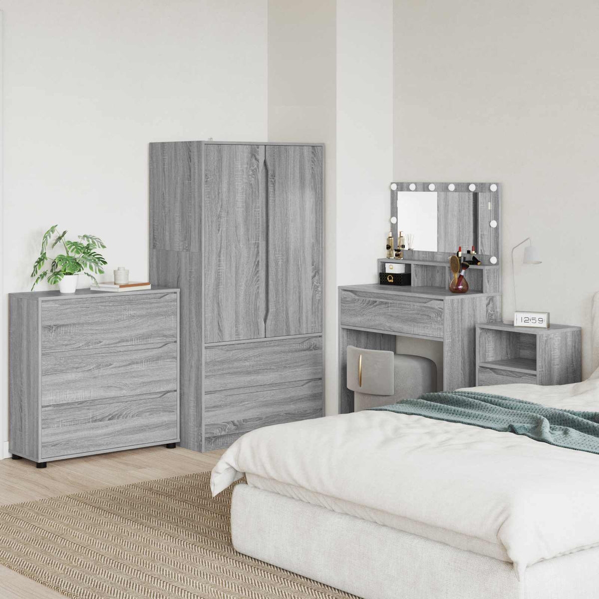 Storage Cabinet 80 x 31 x 81 cm Engineered Wood Grey sonoma