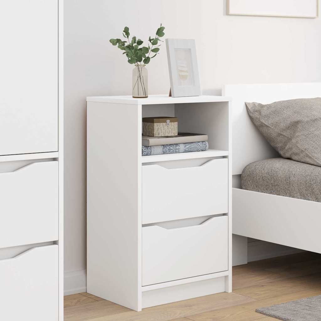 Bedside Table 40 x 30 x 67 cm Engineered Wood White 2