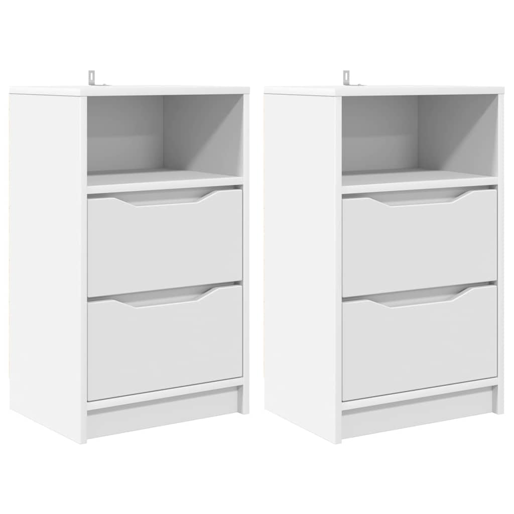 Bedside Table 40 x 30 x 67 cm Engineered Wood White 2