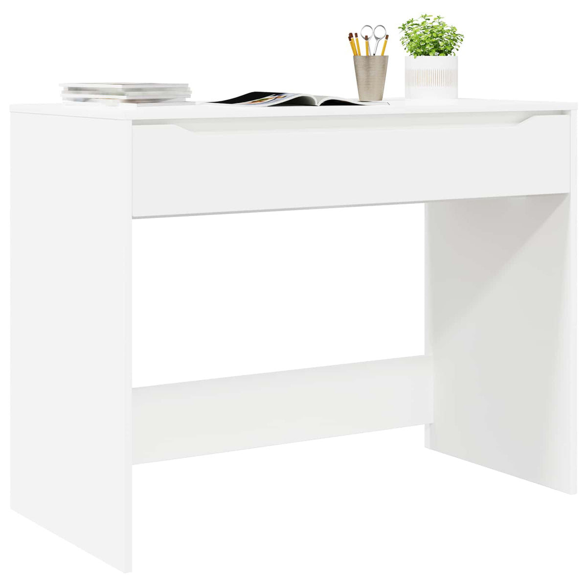 Desk with Drawer 100 x 50 x 78 cm Engineered Wood White