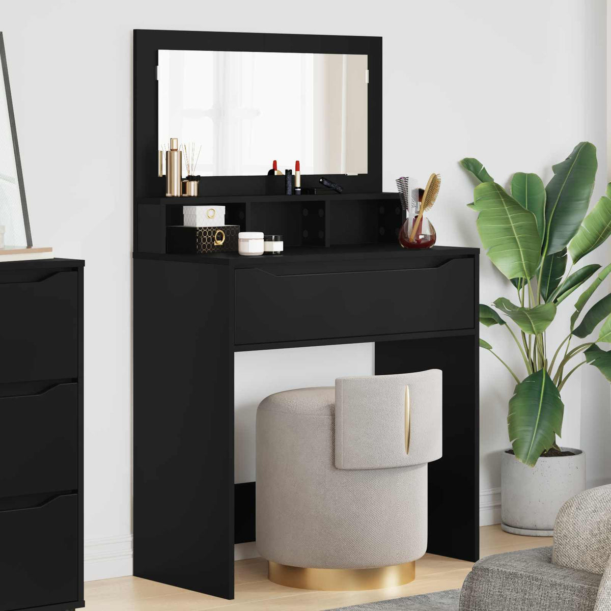 Bedroom Dressing Tables 80 x 39.6 x 135 cm Black