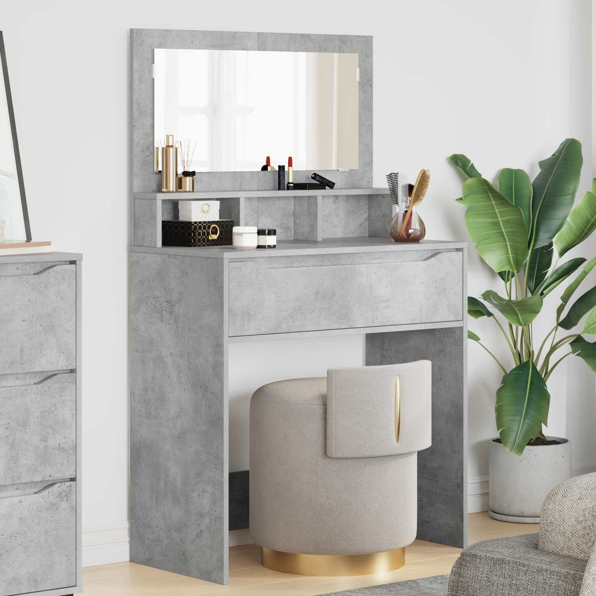 Bedroom Dressing Tables 80 x 39.6 x 135 cm Concrete grey