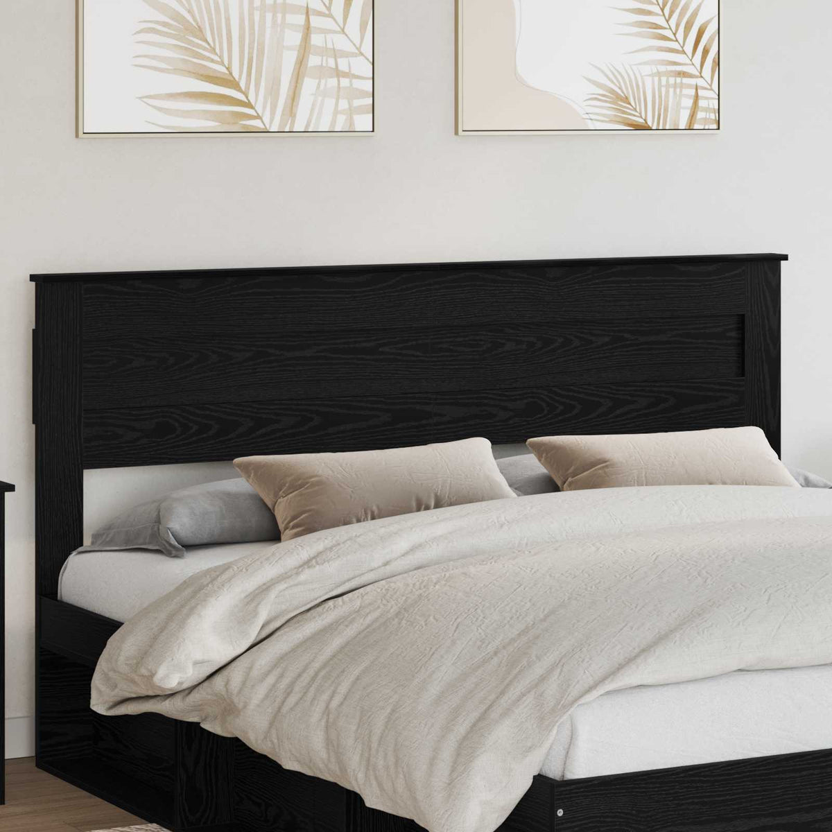 Headboard Engineered wood Black Oak 180 cm