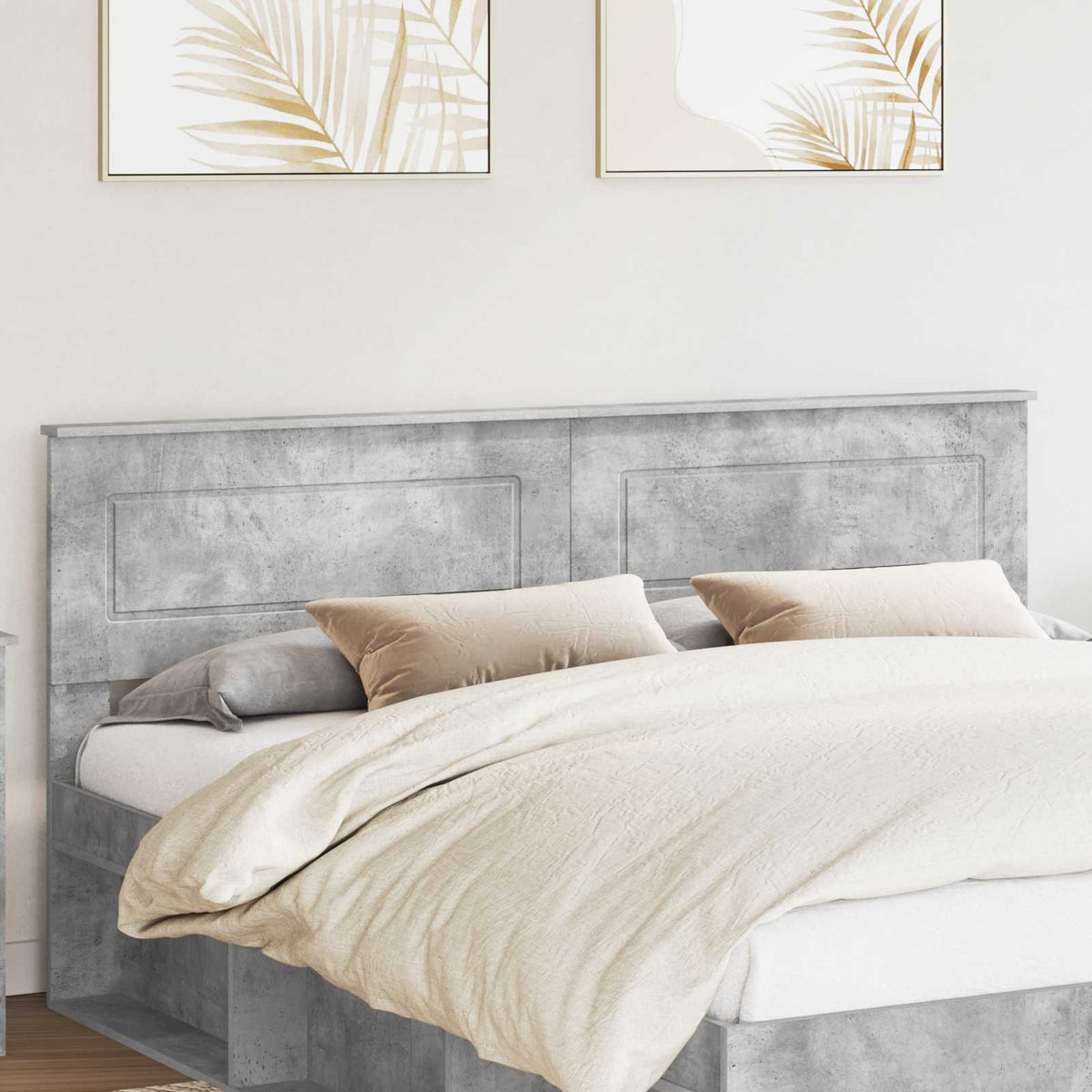 Headboard Engineered wood Concrete Grey 200 cm