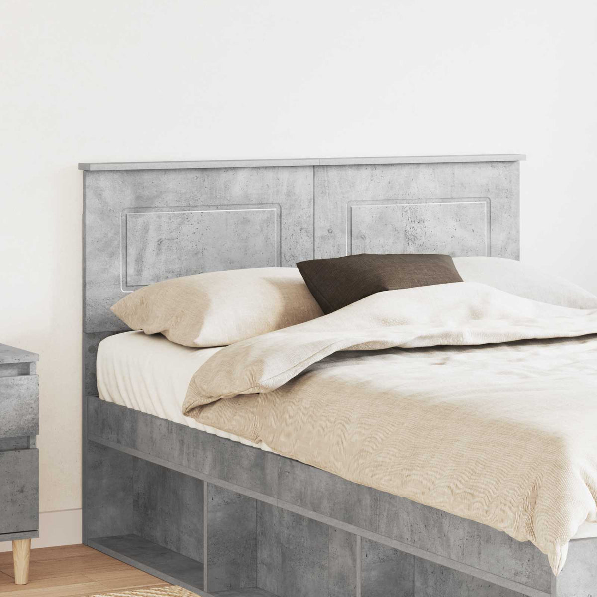 Headboard Engineered wood Concrete Grey 120 cm