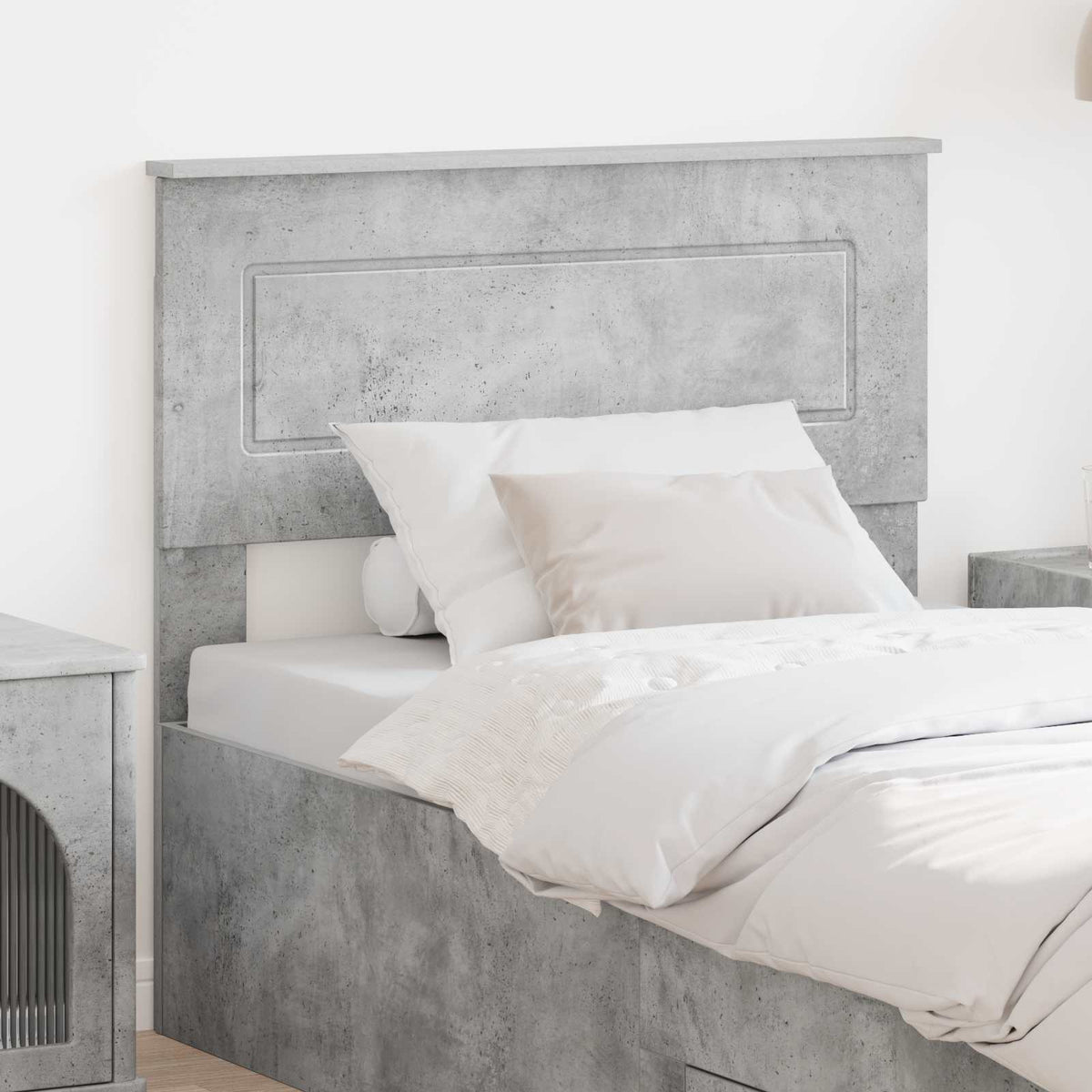 Headboard Engineered wood Concrete Grey 100 cm