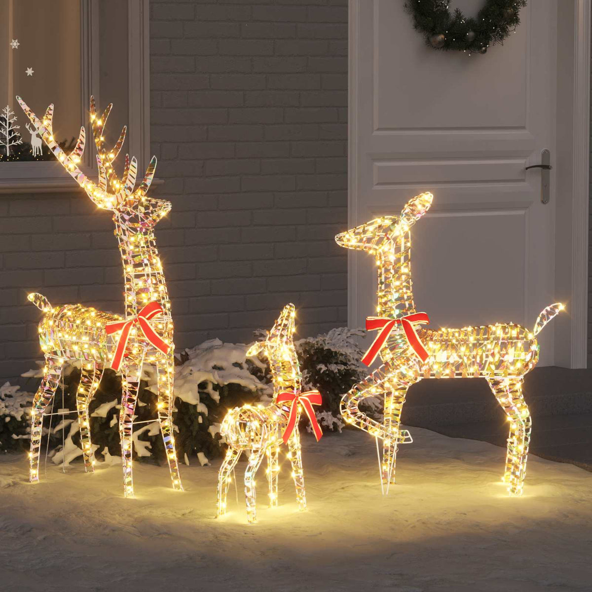 vidaXL Reindeer Family 3 pcs 300 LEDs Warm white 67 x 26 x 127 cm PET 1