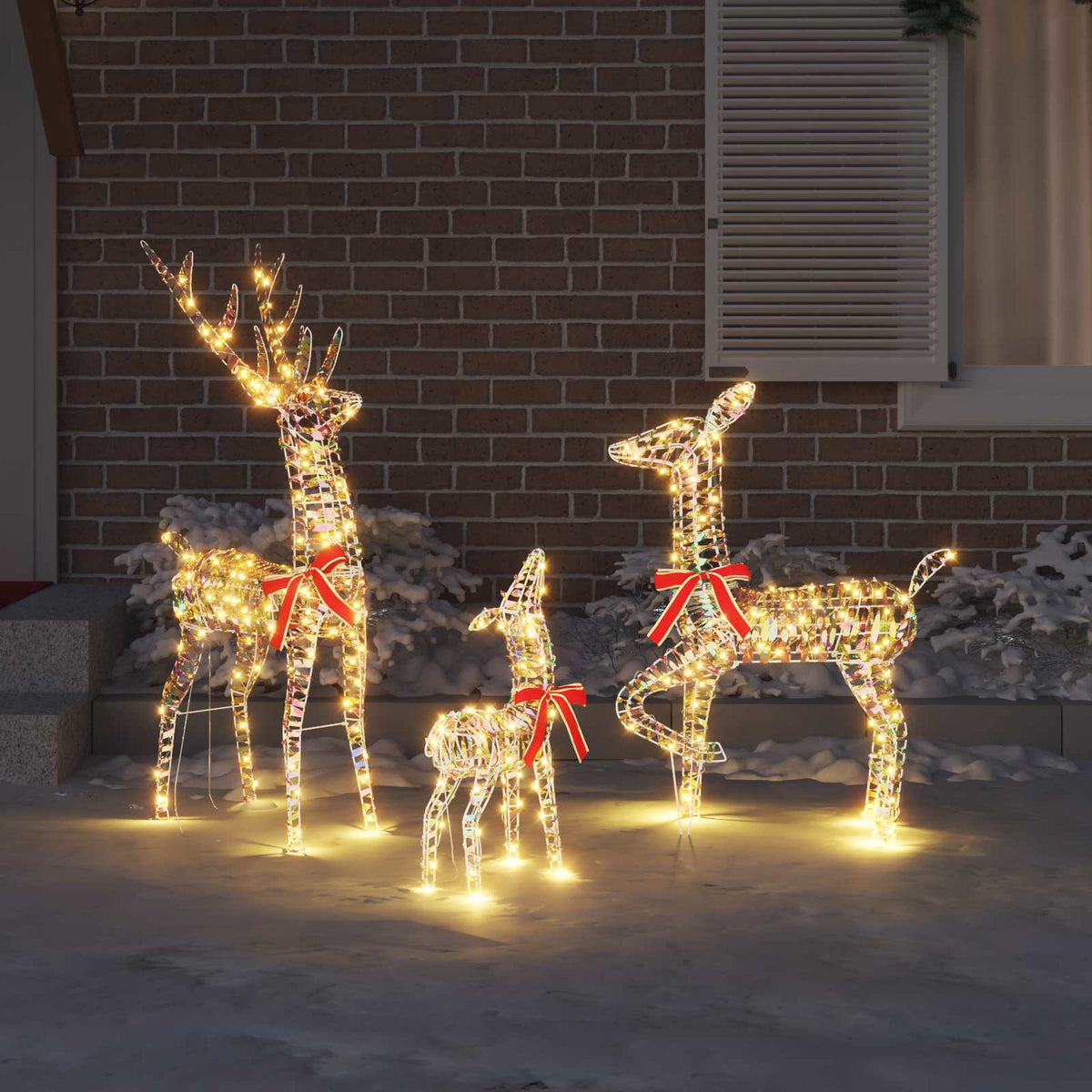 vidaXL Reindeer Family 3 pcs 300 LEDs Warm white 67 x 26 x 127 cm PET 3