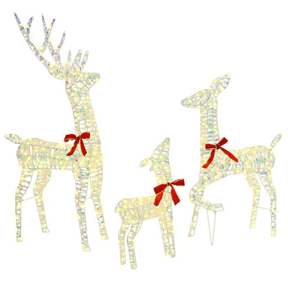 Reindeer Family 3 pcs 300 LEDs Warm white 67 x 26 x 127 cm PET Iridescent PET
