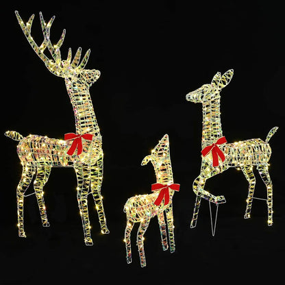 vidaXL Reindeer Family 3 pcs 300 LEDs Warm white 67 x 26 x 127 cm PET 4