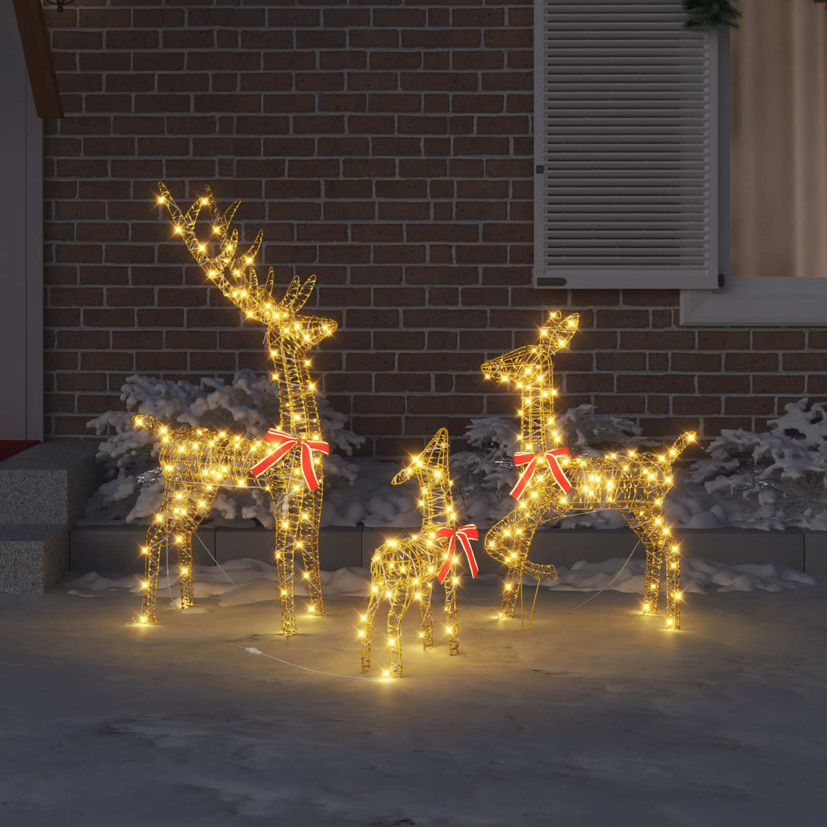 vidaXL Reindeer Family 3 pcs 300 LEDs Warm white 67 x 26 x 127 cm PET 3