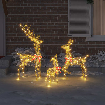 vidaXL Reindeer Family 3 pcs 300 LEDs Warm white 67 x 26 x 127 cm PET 3