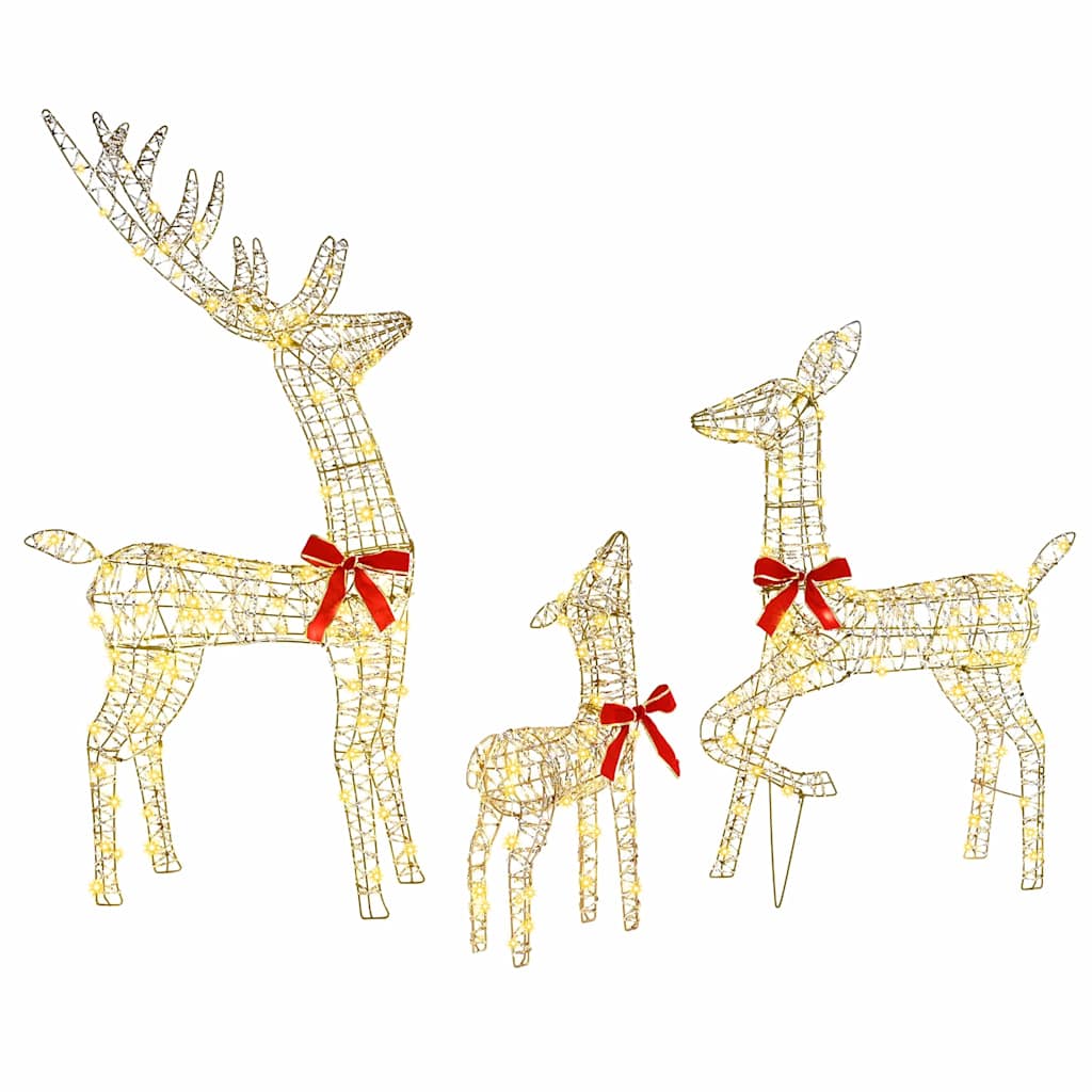 vidaXL Reindeer Family 3 pcs 300 LEDs Warm white 67 x 26 x 127 cm PET 2